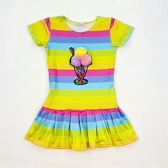 Vestido infantil sorvete listrado