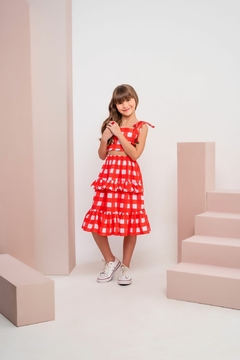 Conjunto infantil xadrez vermelho - comprar online