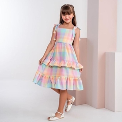 Vestido infantil xadrez