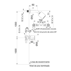 Grifería de Ducha s/transferencia p/embutir Oberá FV 109/G5 Cromo - comprar online