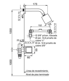 Grifería de Ducha S/transferencia p/embutir Flor 5 cm. California FV 109/17CR Cromo - comprar online