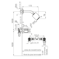 Grifería de Ducha s/transferencia p/embutir Radal FV 109/C7 Cromo - comprar online