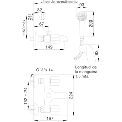 Grifería de Ducha Exterior c/transferencia Allegro Fv 112/15 Cromo - comprar online