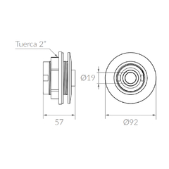 Retorno Orientable frente blanco p/pegar ø 50mm Fibra de Vidrio Vulcano 11709B - comprar online