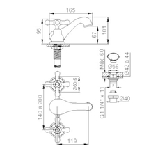 Grifería de Lavatorio Mesada Denisse FV 207/64CR Cromo - comprar online