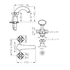 Grifería de Lavatorio Mesada Chess FV 207/84CR Cromo - comprar online