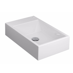 Bacha de Apoyo Mesada Rectangular 1 o 3 Agujeros Blanco Loza Deca L102