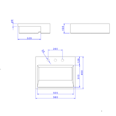 Bacha Semi-Encastre Sobre Mesada Rectangular 1 o 3 Agujeros Blanco Loza Deca L873 - comprar online