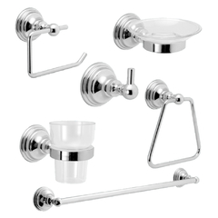 Set Kit Accesorios Metálicos Para Baño Juego 6 Piezas Casal Mytho