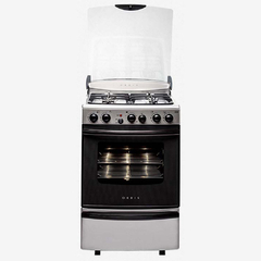 Cocina a Gas de 55 cm de ancho de frente curvo con luz color Acero 978AC3 Orbis - comprar online