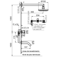 Grifería para Ducha c/transferencia p/embutir Gredos FV 103/C8 Cromo - comprar online