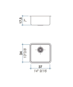 Bacha Pileta Simple 34 x 40 x 17,5 Acero Inoxidable 304 Johnson Quadra Q 40 - comprar online