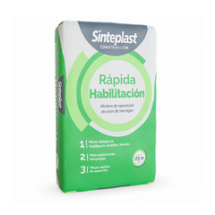 Rápida Habilitación 25Kg. Mortero de reparación de pisos de hormigón Sinteplast