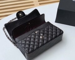 CHANEL 2.55 CLASSIC DOUBLE FLAP CAVIAR COM PRATA na internet