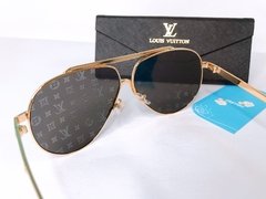 Óculos de sol espelhada monogram dourado Louis V - loja online