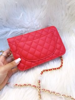 Chanel wallet ferragem dourada couro poliuretano caviar