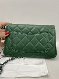 CHANEL WOC WALLET ON CHAIN COURO LISO COM PRATA Premium - pigmeu