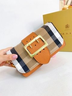 Bolsa premium couro legítimo média HAMPSHIRE VINTAGE CHECK LEATHER CROSS-BODY 24581 - pigmeu