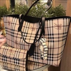 Burberry GRAINY HAYMARKET dupla face couro legítimo Premium