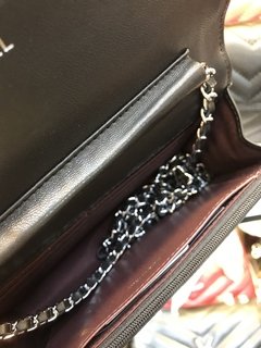 CHANEL WOC WALLET ON CHAIN COURO LISO COM PRATA Premium - comprar online