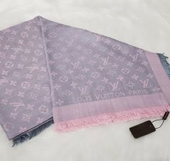 Pashmina Louis V. Rosa com cinza - comprar online