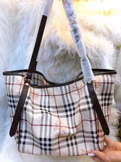 Burberry Haymarket + mini bag couro legítimo