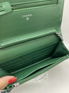 CHANEL WOC WALLET ON CHAIN COURO LISO COM PRATA Premium - pigmeu