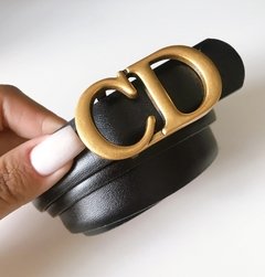 Cinto fino CDior dourado envelhecido - comprar online