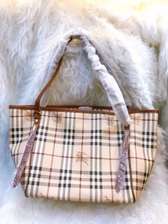 Burberry Haymarket + mini bag couro legítimo