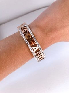 Bracelete rose cravejado CC