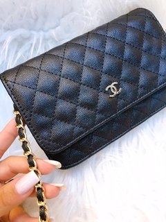 Chanel wallet ferragem dourada couro poliuretano caviar - comprar online