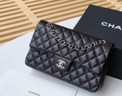 CHANEL 2.55 CLASSIC DOUBLE FLAP CAVIAR COM PRATA - loja online