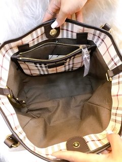 Burberry Haymarket + mini bag couro legítimo - pigmeu