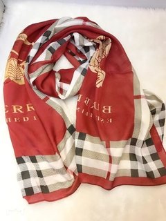 Lenço de seda Burberry vermelho