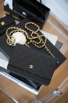 CHANEL WALLET ON CHAIN COURO LEGÍTIMO Caviar ferragem dourado linha premium - comprar online