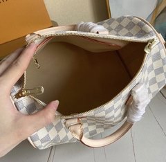 Speedy 30 Damier azur couro legítimo Louis V.