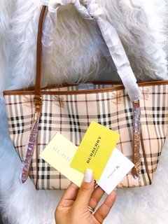 Burberry Haymarket + mini bag couro legítimo