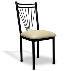 silla de caño tapizado beige