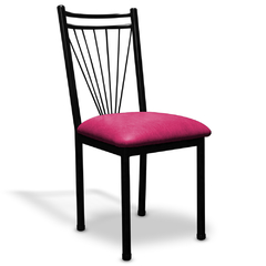 silla de caño tapizado fucsia