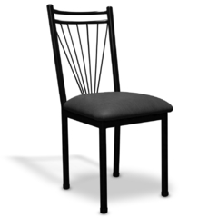 silla de caño tapizado gris oscuro
