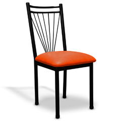 silla de caño tapizado naranja