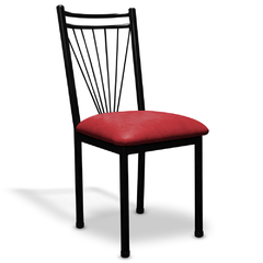silla de caño tapizado rojo