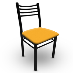 silla de caño reforzado tapizada color amarillo