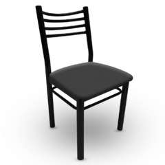 silla de caño reforzado tapizada color gris oscuro