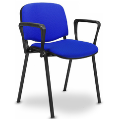 sillas de oficina fija con apoya brazos azul