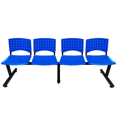 silla tándem 4 cuerpos azul