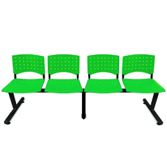 silla tándem 4 cuerpos verde