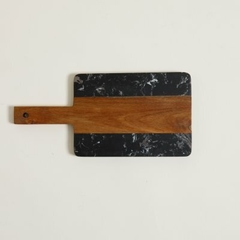 Tabla MACAEL con mango - Madera Acacia y Mármol Negro - 30 cm largo x 14 cm ancho x 1 cm alto - comprar online