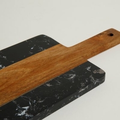 Tabla MACAEL con mango - Madera Acacia y Mármol Negro - 30 cm largo x 14 cm ancho x 1 cm alto en internet