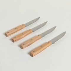 Set x 4 Cuchillos de Asado - Mango Madera - 23 cm - comprar online